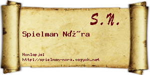 Spielman Nóra névjegykártya